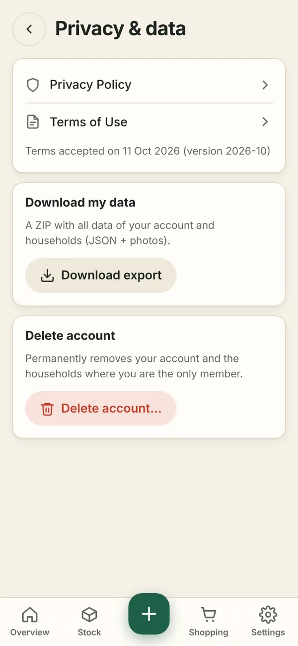 Privacy & data