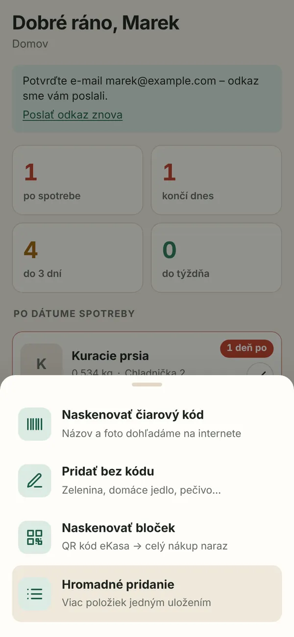 Ponuka Pridať