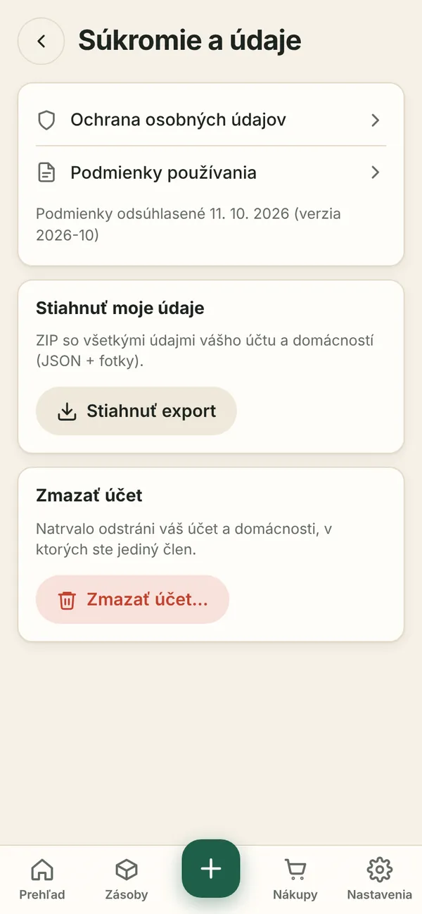 Súkromie a údaje